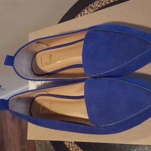 Emmy Cobalt Blue Suede Pointed Loafers